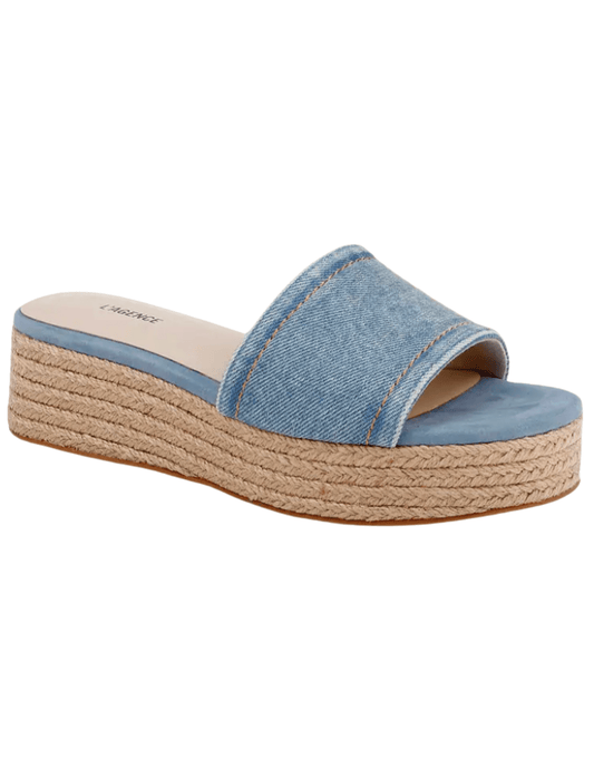 PRE-ORDER-L'AGENCE Ramani Platform Espadrille in Light Denim
