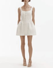 Self-Portrait Boucle Bustier Structured Mini Dress