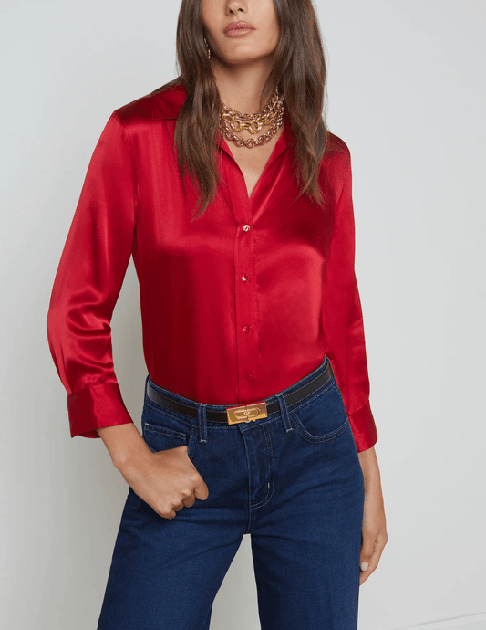 L'Agence Dani Three Quarter Sleeve Blouse