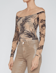 L'Agence Peonie Off Shoulder Bodysuit