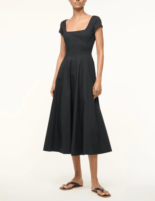 STAUD Wells Short Sleeve Midi Dress