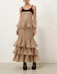 Zimmermann Pavilion Glitter Flutter Slip Dress