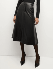 Veronica Beard Louise Vegan Leather Midi Skirt