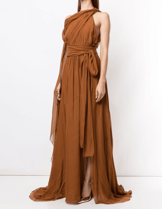 Dundas One Shoulder Draped Gown