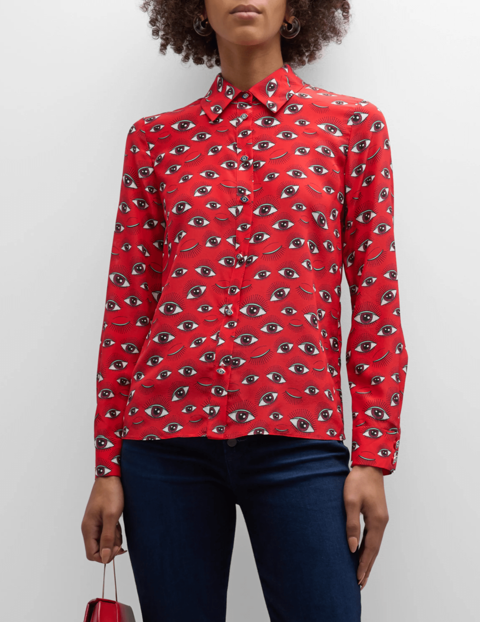 Alice + Olivia Willa Placket Long Sleeve Blouse – Steven Dann