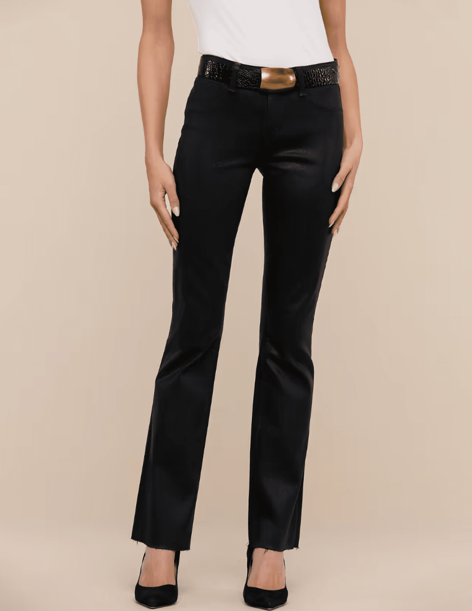 L'Agence - L'Agence Sneeki Low Rise Straight Leg Coated Jean-SALE - Buy Online
