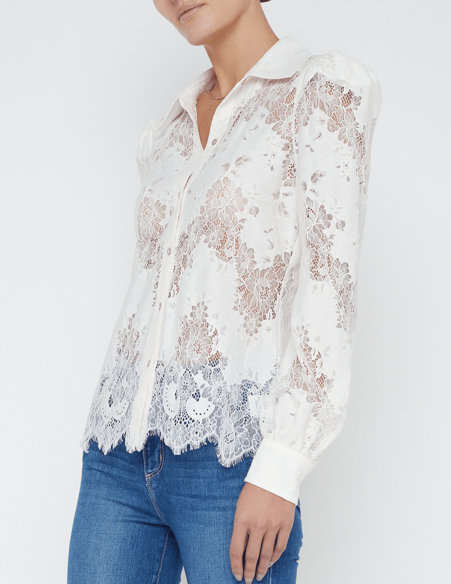 L'AGENCE Jenica Chevron Lace Blouse | Steven Dann L'AGENCE Jenica Chevron Lace Blouse | Steven Dann