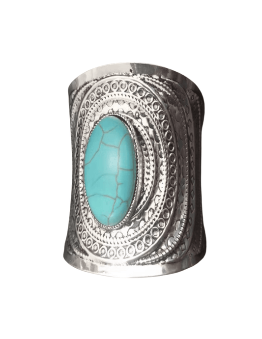 Austin Blaze Turquoise Etched Wide Cuff Bracelet