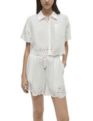 Simkhai Keyla Embroidered Short Sleeve Shirt