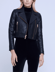 CORE-L'Agence Onna Cropped Biker Jacket