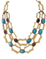 Fleur de Camélia Gemstone Collar Necklace