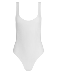L'AGENCE Nica Scoop Neck Bodysuit in Vintage White