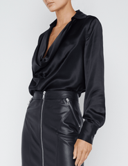 L'Agence Lotus Cowl Neck Blouse