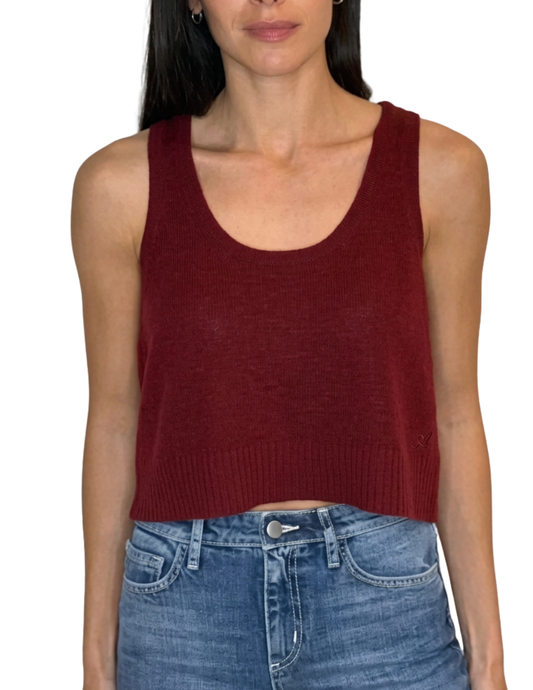 PRE-ORDER-L'AGENCE Filou Cashmere Tank in Cherry
