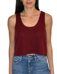 PRE-ORDER-L'AGENCE Filou Cashmere Tank in Cherry