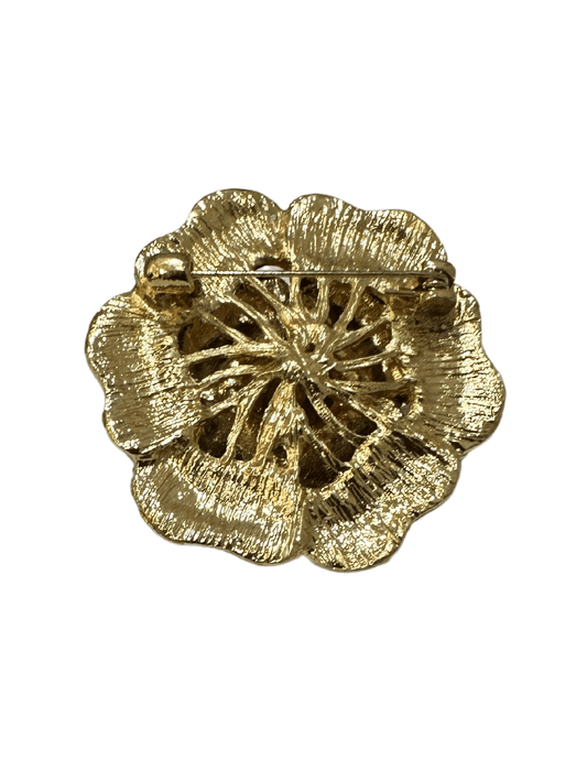 Fleur de Camélia Metal Embellished Camellia Brooch