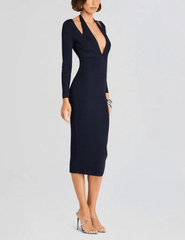 Retrofête Odelia Halter Knit Midi Dress