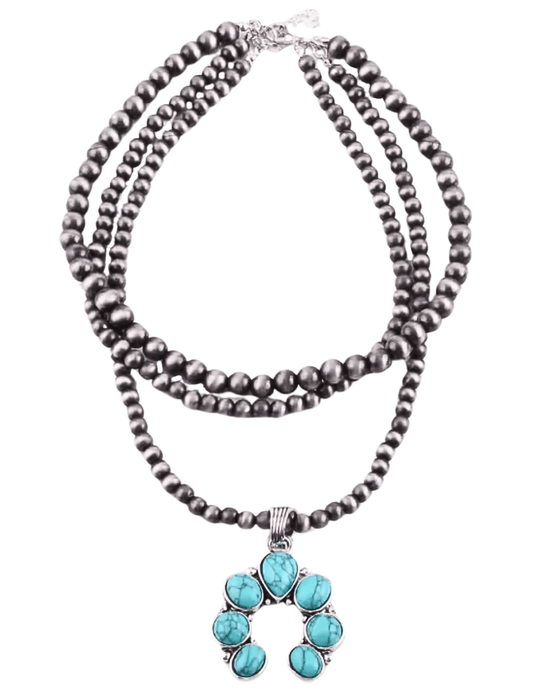 Austin Blaze Antonia Turquoise Squash Blossom Necklace