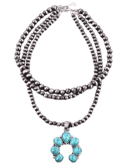 Austin Blaze Antonia Turquoise Squash Blossom Necklace