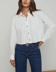 L'Agence Cosette Cropped High Low Blouse