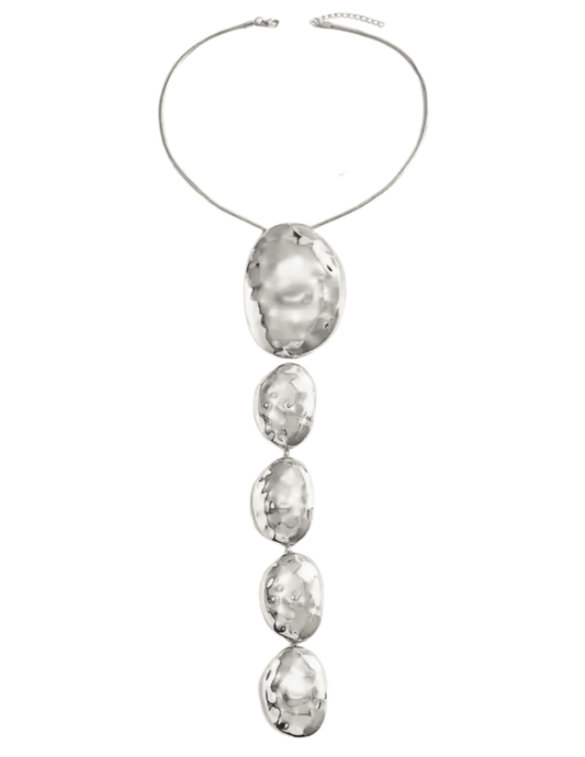 Austin Blaze - Austin Blaze Phoebe Geometric Statement Necklace in Silver - Buy Online