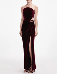 Self-Portrait - PRE-ORDER-Self-Portrait Velvet Bandeau Maxi Dress - Buy Online