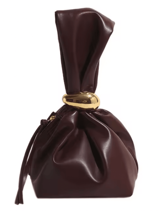 Austin Blaze Mia Bucket Wristlet in Merlot – Vegan Leather Statement Bag