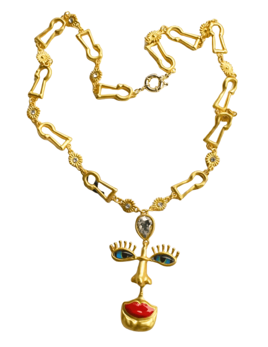 Fleur de Camélia Vivvi Abstract Face Necklace