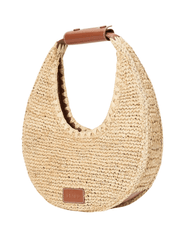 STAUD Moon Raffia Tote Bag