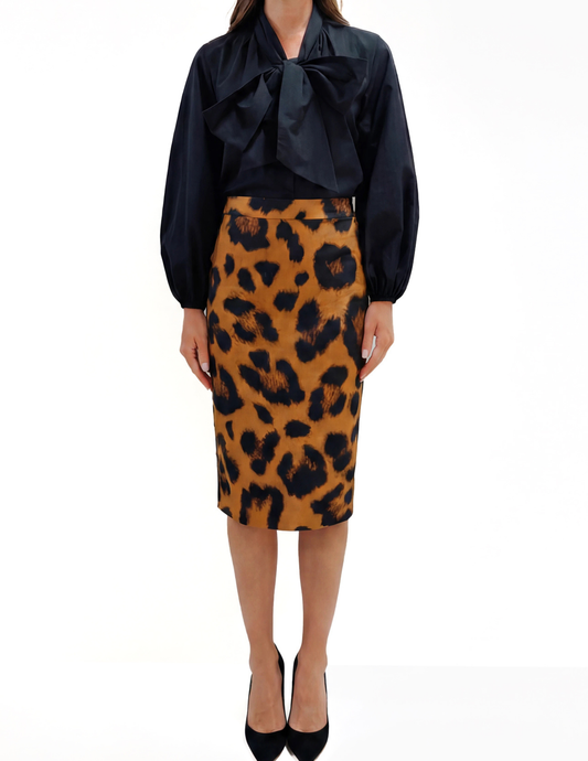 PRE-ORDER-L'AGENCE Ardis Pencil Skirt in Oversized Leopard