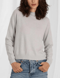 Minnie Rose Cashmere Long Sleeve Shrunken Crewneck Sweater