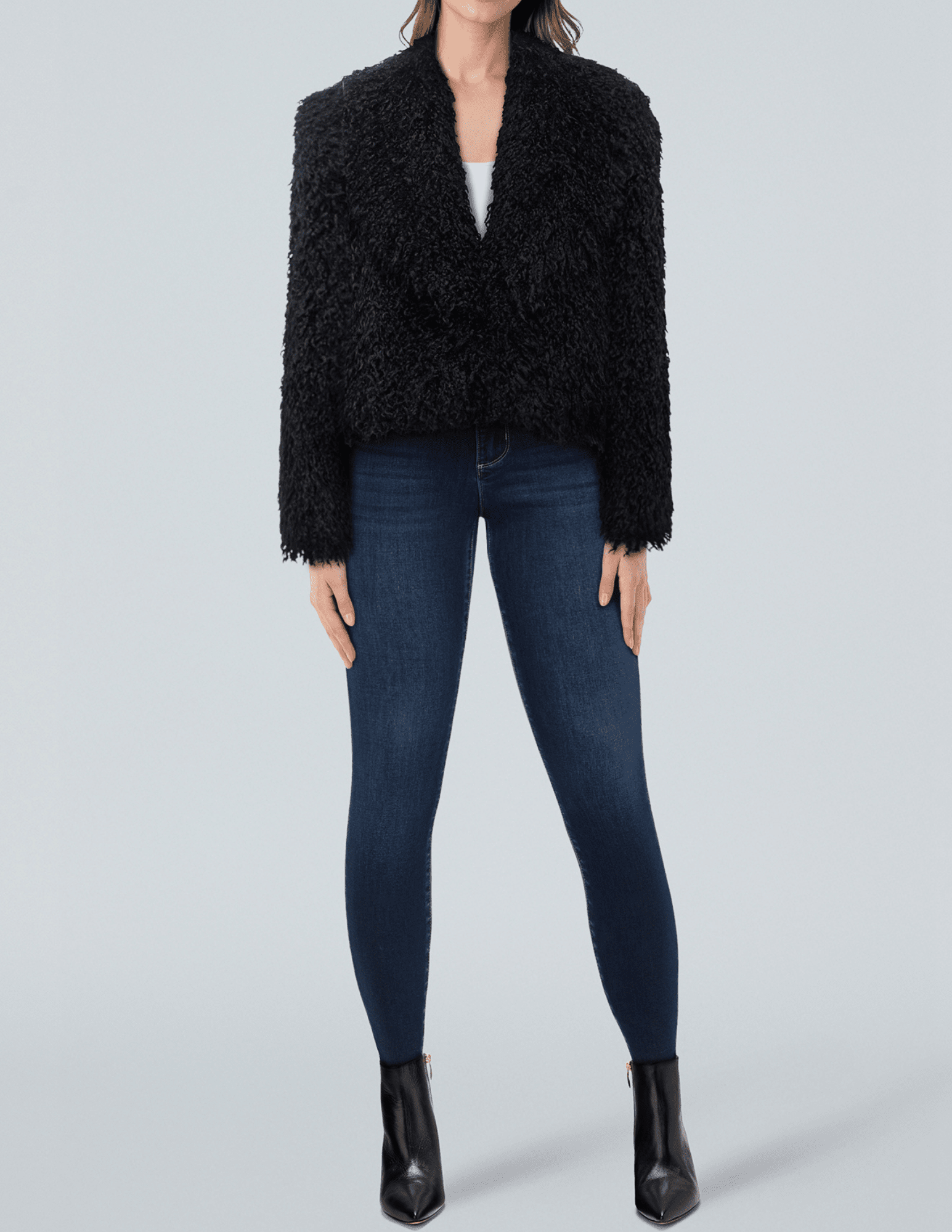 L'Agence - L'AGENCE Aura Crop Faux Fur Jacket - Buy Online