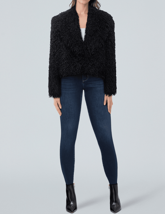 L'Agence - L'AGENCE Aura Crop Faux Fur Jacket - Buy Online