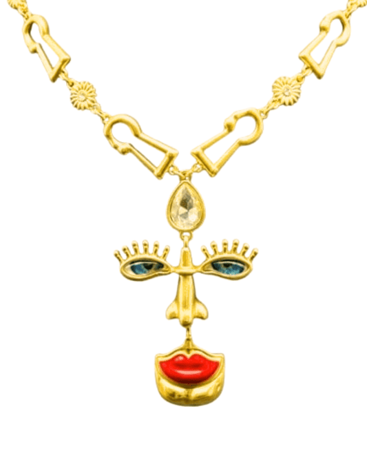 Fleur de Camélia Vivvi Abstract Face Necklace