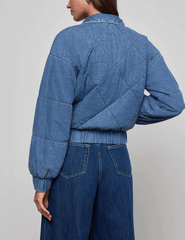 L'AGENCE Ryah Washed Denim Bomber Jacket