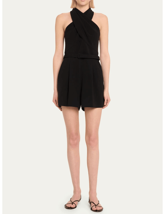A.L.C. Mallory Cross Front Belted Romper