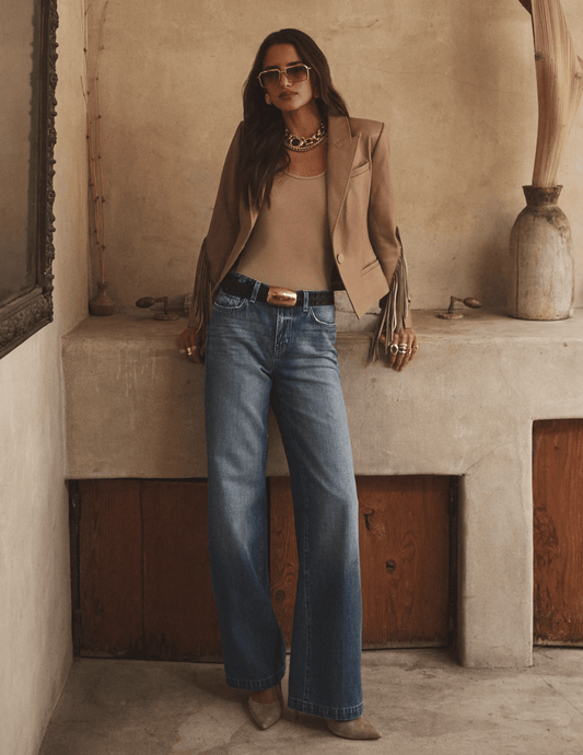 PRE-ORDER- L'Agence Vashti Fringe Leather Blazer