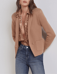 L'Agence - L'AGENCE Sofia Knit Blazer in Ginger Snap - Buy Online