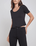 L'Agence Dana Short Sleeve Cropped Tee