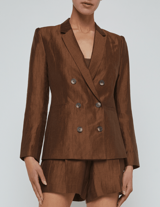 L'AGENCE Colin Double Breasted Blazer