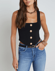 L'Agence Saga Square Neck Bustier Top