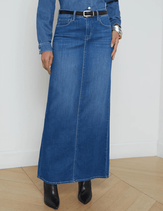 L'Agence Miriam Denim Maxi Skirt