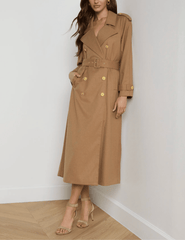L'AGENCE Brinley Oversized Trench Coat in Dark Macchiato