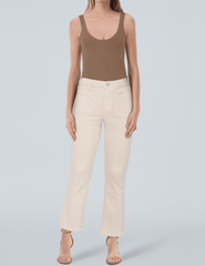 PRE-ORDER-L'AGENCE Noya Cropped Slim Flare Jean