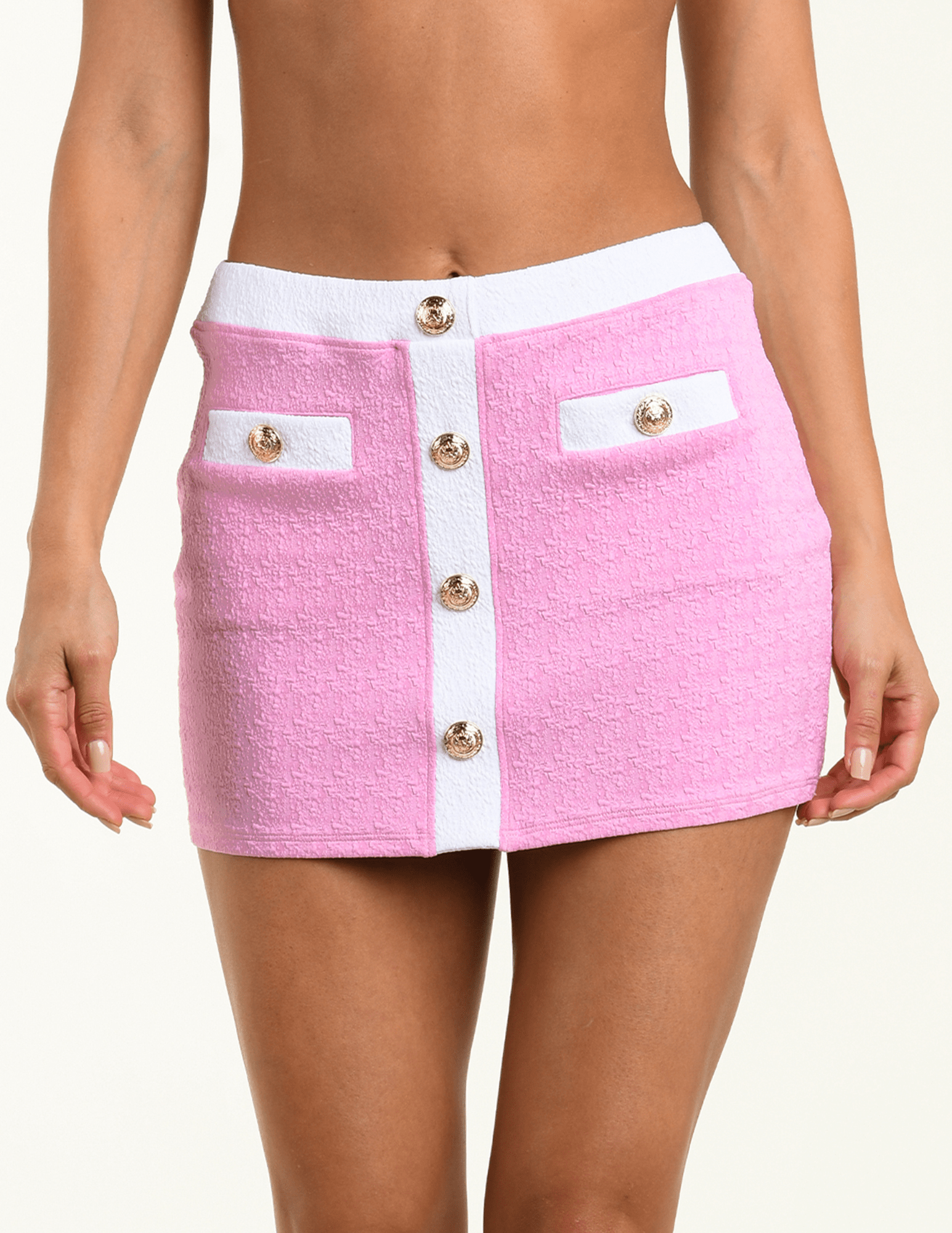 L'Agence - PRE-ORDER-L'AGENCE Coco Swim Mini Skirt in Blush - Buy Online