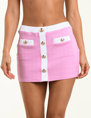 L'Agence - PRE-ORDER-L'AGENCE Coco Swim Mini Skirt in Blush - Buy Online