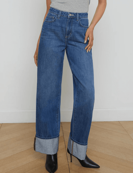 L'Agence Miley High Rise Wide Leg Cuff Jean