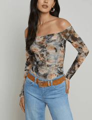 L'Agence Peonie Off Shoulder Bodysuit