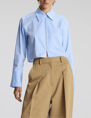 A.L.C. Jill Cropped Zipper Blouse