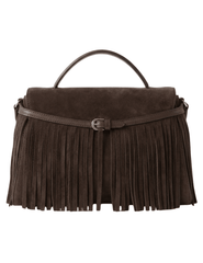 Austin Blaze Shirley Suede Fringe Top Handle Bag in Chocolate